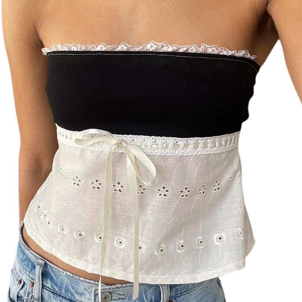 Y2k Fashion Tube Tops for Women Fairy Grunge Boho Bandeau Top